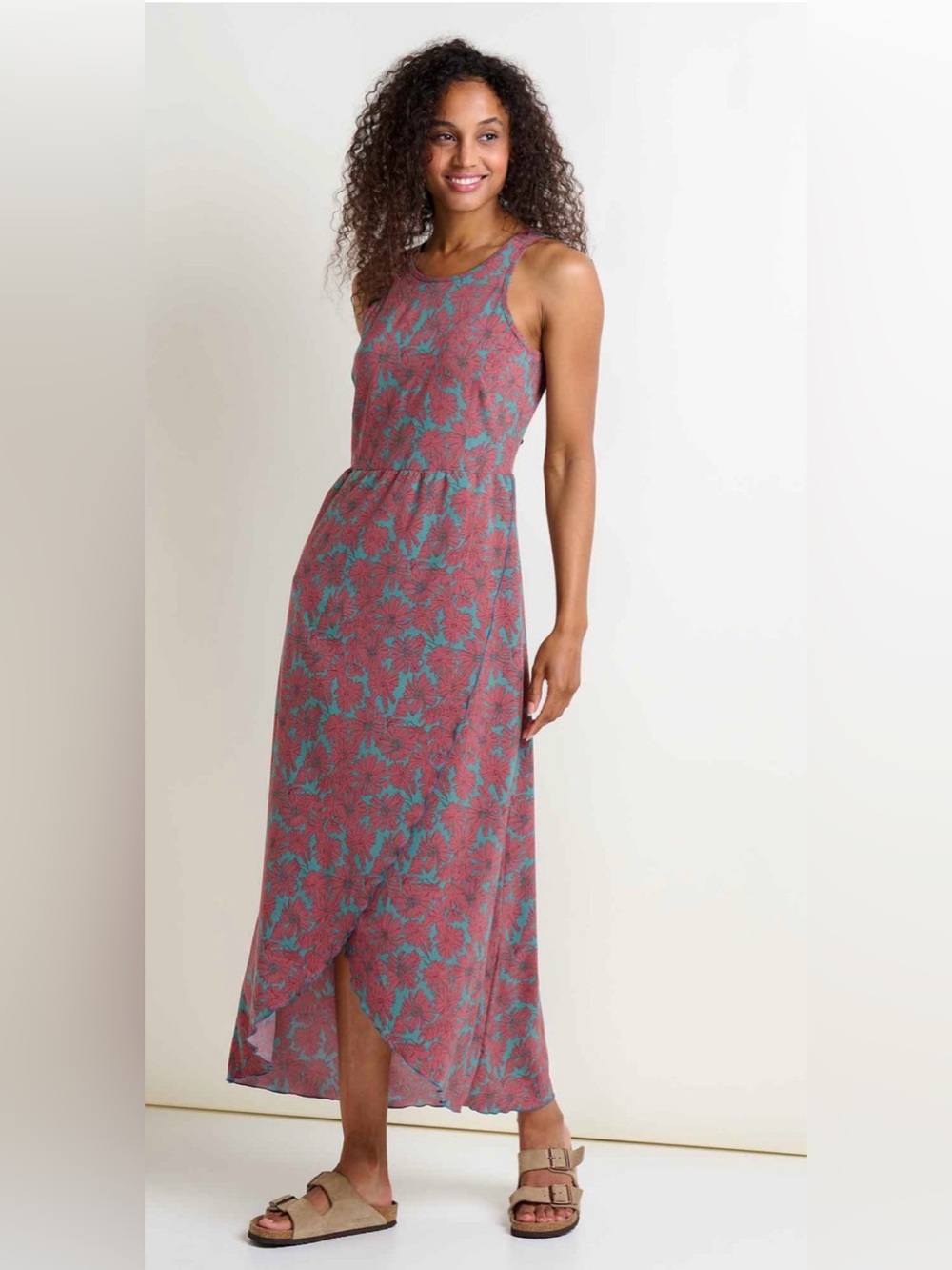 NWOT Toad&Co Sunkissed Maxi Dress in Silver Pine Floral Print Size XL